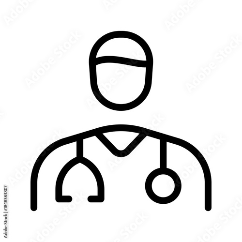 Professional Doctor icon set for healthcare services, medical apps, hospital UI design