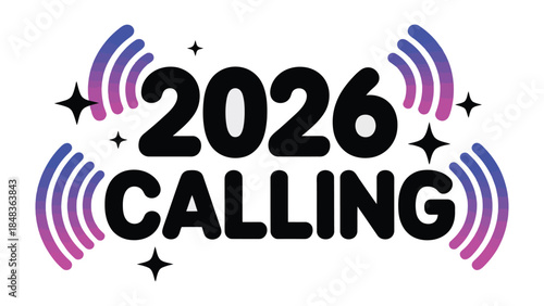 The Future Beckons: A dynamic visual beckons viewers toward the year 2026, creating excitement and anticipation. This graphic uses modern design and vibrant colors to communicate vision.