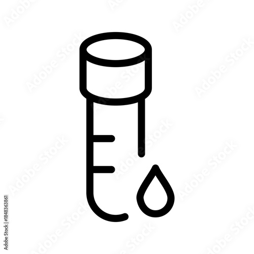 Precise Blood Test Tube icon set for laboratory, healthcare, medical apps, and diagnostics UI