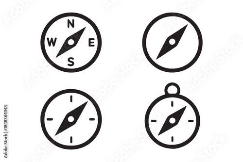 compass rose vector, navigation icon design, direction symbol illustration, travel compass icon, exploration vector art, wind rose design, north south east west symbol, compass silhouette vector, map