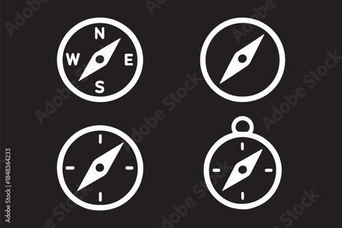 compass rose vector, navigation icon design, direction symbol illustration, travel compass icon, exploration vector art, wind rose design, north south east west symbol, compass silhouette vector, map