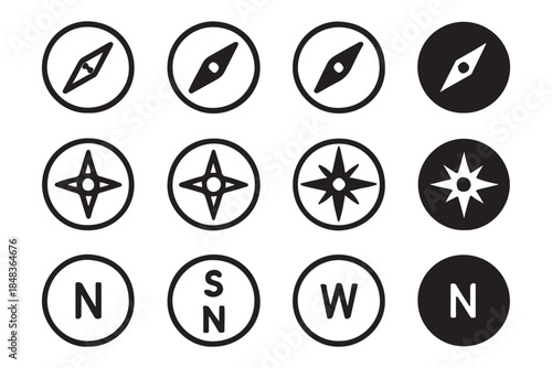 North icon symbol template for graphic and web design collection logo vector illustration