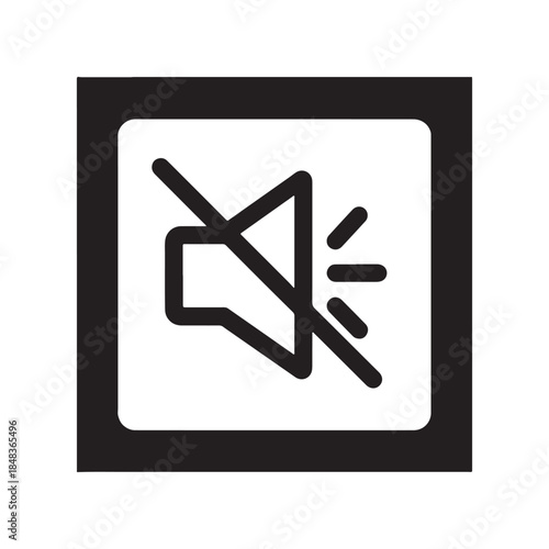 Mute Icon, Muted Speaker Symbol, No Sound Notification Graphic, Audio Off Sign