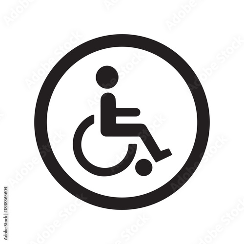 Accessible icon representing a person in a wheelchair indicating disability access
