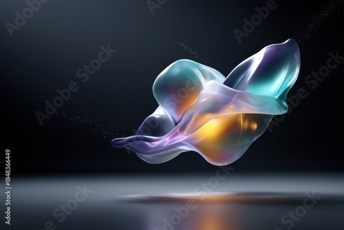 Dynamic colorful blobshaped object morphing midair in a studio environment gigapixel content for visual art enthusiasts