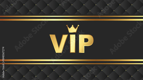 A luxurious black and gold VIP card design with a crown icon, symbolizing exclusivity and premium status.