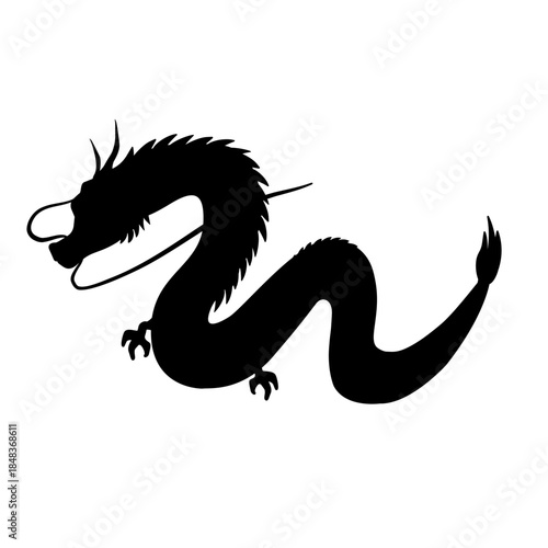 龍のシルエット　イラスト