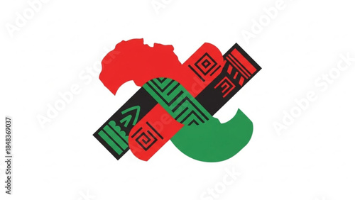 Vibrant african continent map with traditional tribal patterns and bold colors