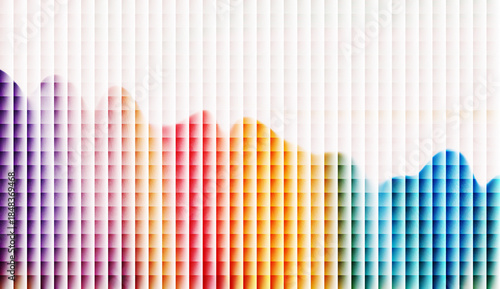 Abstract Colorful Geometric Wave Pattern with Rainbow Gradient Vertical Lines
