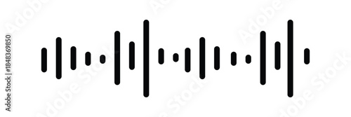 Sound wave icon in fill and three stroke sizes .Vector Illustration .EPS 10 .