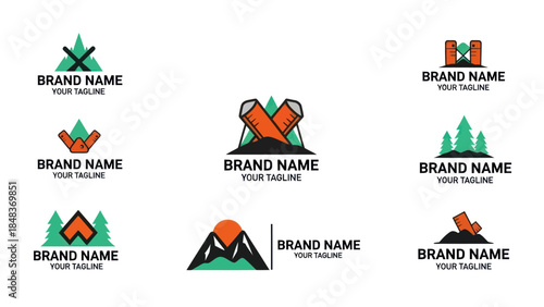 Collection of Modern Logos with Brand Name.