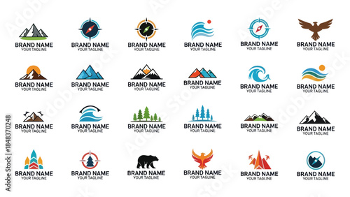 Collection of Various Brand Identity Logos.