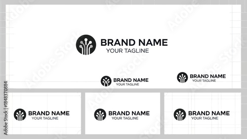 Logo Design Template with Brand Name.