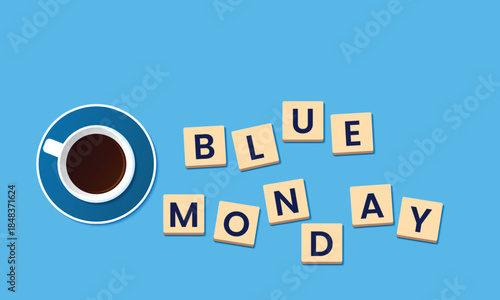 Blue Monday background design. Blue Monday greeting concept banner. Vector illustration