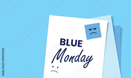 Blue Monday background design. Blue Monday greeting concept banner. Vector illustration