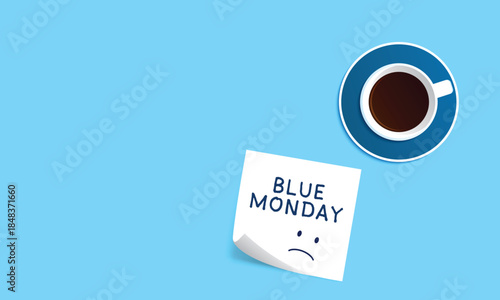 Blue Monday background design. Blue Monday greeting concept banner. Vector illustration