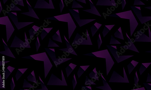 Background with abstract forged carbon fiber vector pattern with randomly arranged dark purple and black fragments, creating a modern and futuristic texture.	