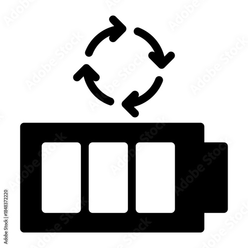 Battery Recycling Symbol Icon	
