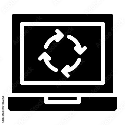  Laptop Recycling Symbol Icon
