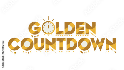 Golden Countdown: a visually appealing logo, crafted to symbolize anticipation. The elegant design features a clock, set against a backdrop of golden hues, enhancing a sense of luxury, and elegance.