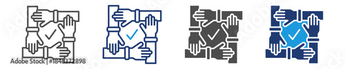 teamwork icon set multiple style
