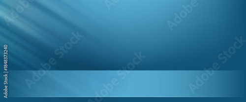 Blue navy studio room. Limbo dark background. Abstract 3d backdrop for product presentation. Minimal wall scene. empty studio room.