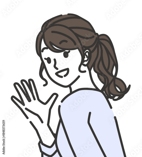 やさしくポイントを教えてくれる女性のイラスト