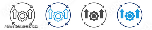 management development icon set multiple style