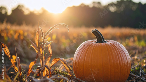 pumpkin on a plantations field