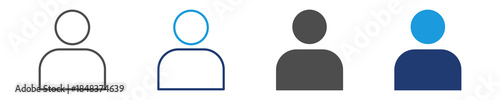 people icon set multiple style