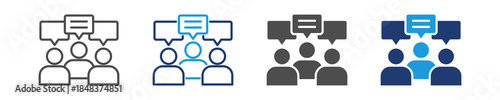 discussion icon set multiple style