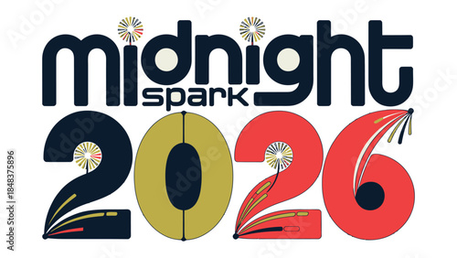 New Year's Eve 2026: The midnight spark logo beautifully captures the excitement of a new year, creating a modern and celebratory atmosphere.