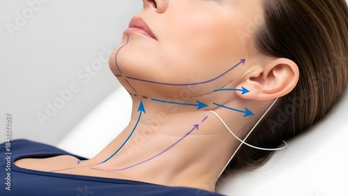 Neck Lift Surgical Illustration Diagram