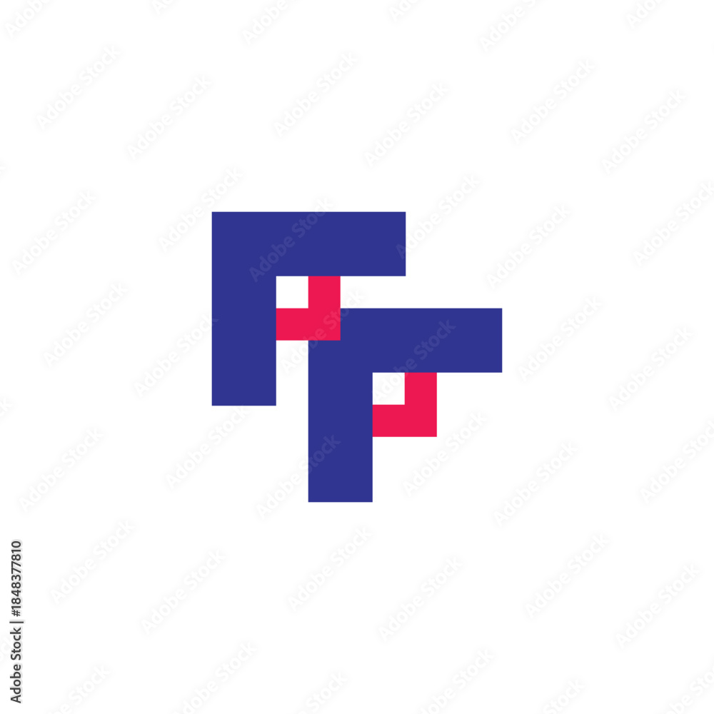 Obraz premium letter ff arrow plane simple colorful geometric logo vector