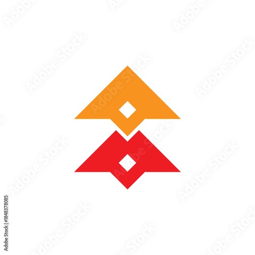 arrows up colorful simple geometric logo vector