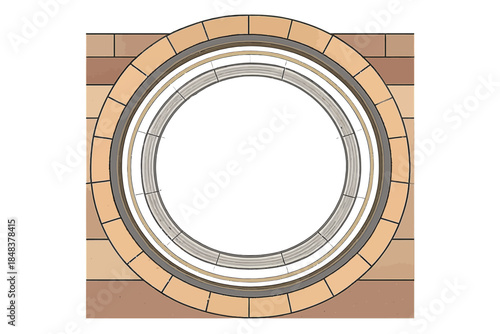 Cutaway Abstract Infrastructure Tunnel with Layered Structural Segments