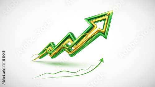 Upward Trajectory: A dynamic visual representation of growth and progress, an upward-pointing arrow soars against a clean background, embodying concepts of success.