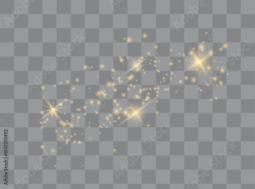 Glowing Particles wit Shinig Stars. Magic Background.