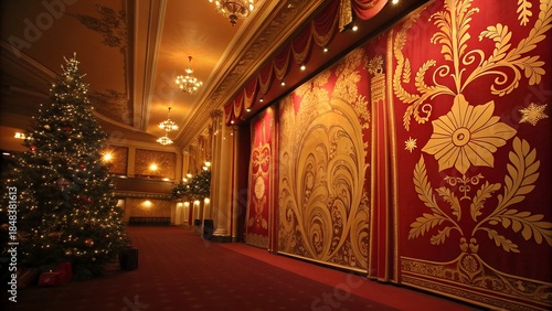 Wallpaper Mural Luxury Christmas wallpaper, gold and red tones, cinematic lighting, 8K ultra-real Torontodigital.ca