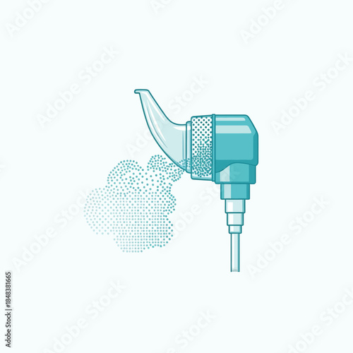 Technical illustration of a hearing aid isolated on white background