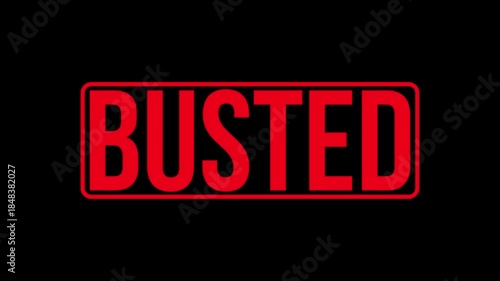 Busted Text Impact Animation Stamp with Transparent Background