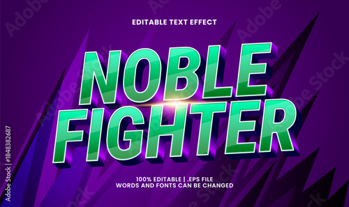 noble fighter editable text effect for comic and action typography