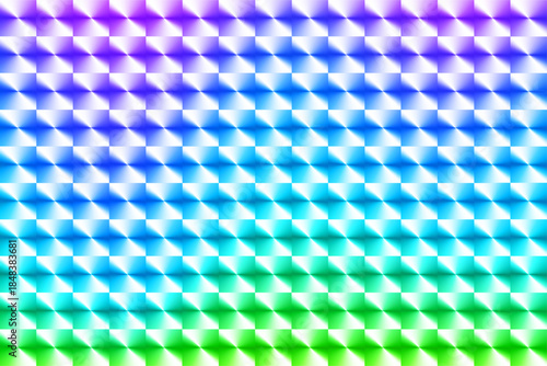 細密配置された立体幾何学ブロックの反射グラデーション背景