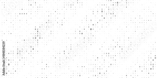 Data background with one and zero. Digital vector futuristic illustration, Digital code, binary matrix. Computer screen, software concept