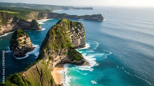 Fototapeta Naklejka Na Ścianę i Meble -  Beautiful diaomnd beach and rock formation