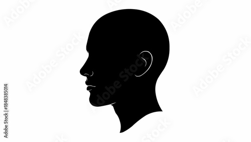 Silhouette of a human head in profile view.
