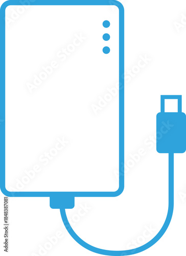 モバイルバッテリーのフラットアイコン
