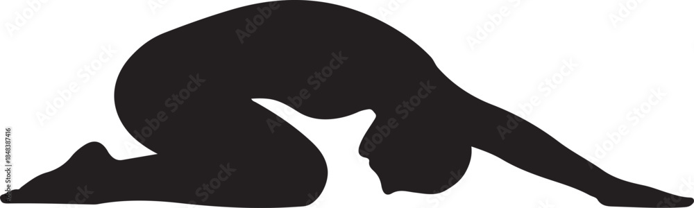 Obraz premium Fetal Position Silhouette Vector