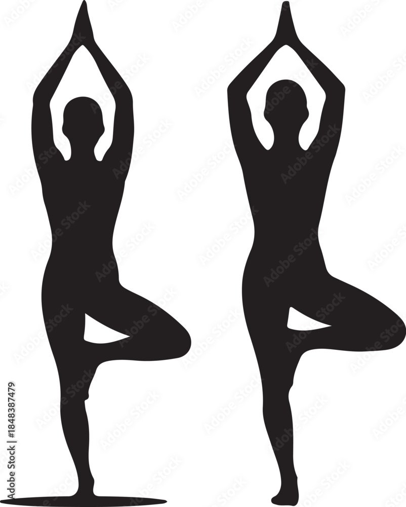 Fototapeta premium Yoga pose silhouettes Vector