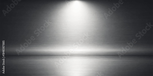 A seamless brushed metal texture background features a shiny silver stainless steel plate pattern with a light metallic gray finish on an industrial aluminum surface backdrop for a modern wallpaper de